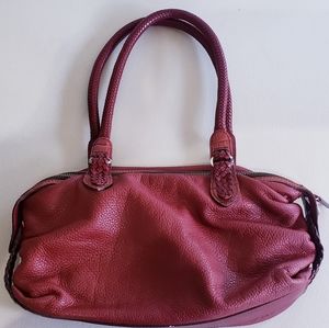 Brighton Dark Red Pebbled Soft Leather Shoulder Bag